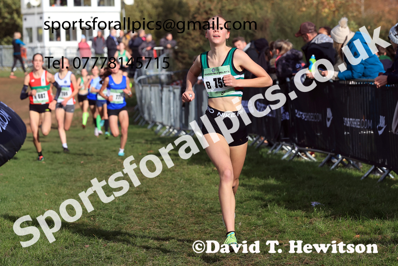 Girls Under-15s 2025 National Cross Country Relays, Berry Hill Park, Mansfield. Photo: David T. Hewitson/Sports for All Pics